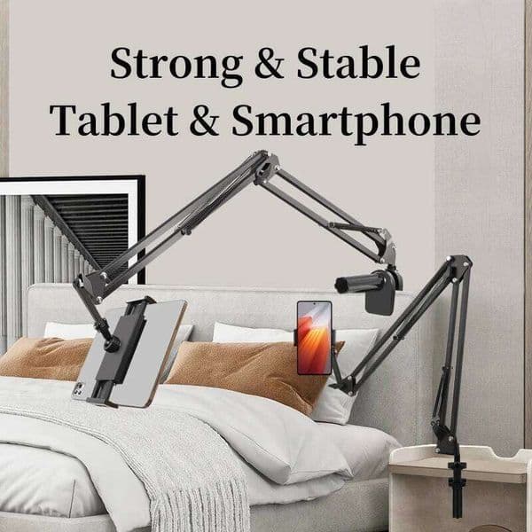 Holder Stand For Bed Table Desk Smartphone iPad Adjustable Aluminum Arm Rotating Mount for Tablet Bracket Hidden Bedside