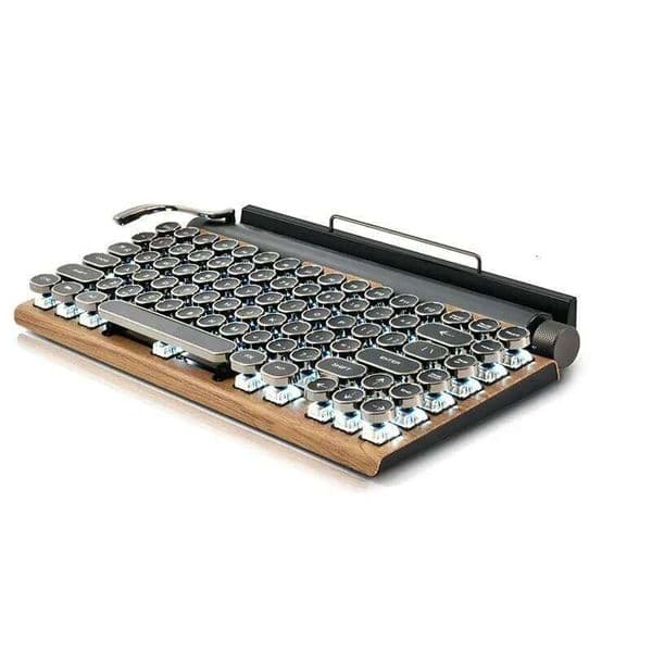 Retro Typewriter Wireless Bluetooth Keyboard USB Mechanical Punk Keycaps For Desktop Pc/Laptop/Phone