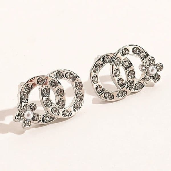 Designer Earrings Pearl Stud Brand Letter Diamond Earrings Women Jewelry Earrings Luxury Earrings Wedding Party Gift