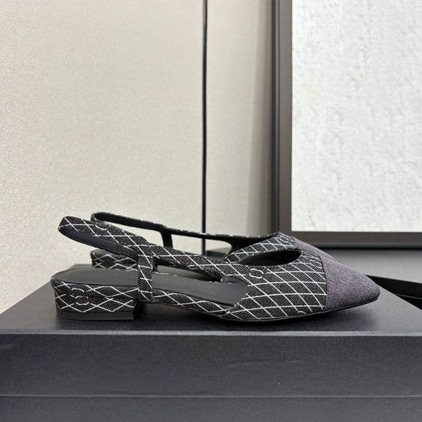 High-Quality Designer Luxury Sandals Fashion stripes ballet shoes, Heel 1cm, Flat bottom