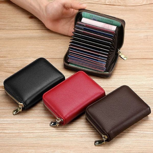 Anti Degaussing Card Holder For Men And Women Zipper Multi Card Luxury Bag Designer Bag Slot Bank ID Card Holder Large Capacity Driver S License Compact Card Wallet