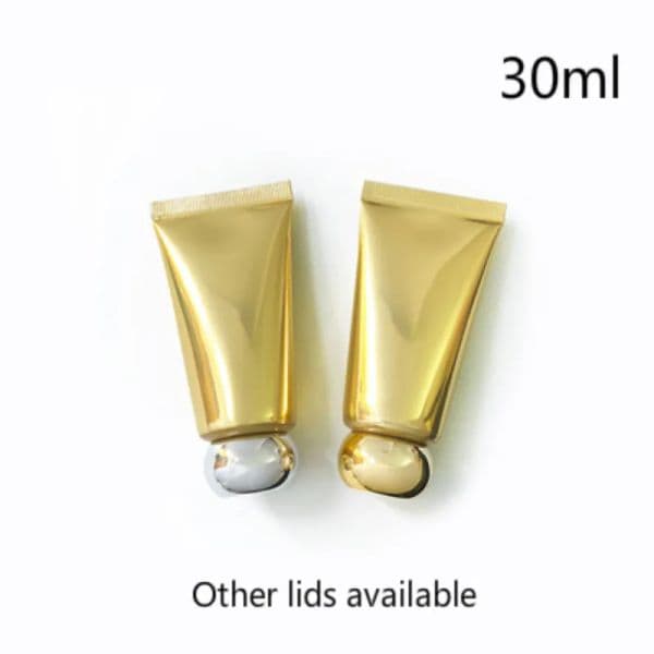 Wholesale Bottle 30ml Gold Aluminum Plastic Empty Soft Tube 30g Skincare Cream Squeeze Makeup Lotion Packaging Container Free LL