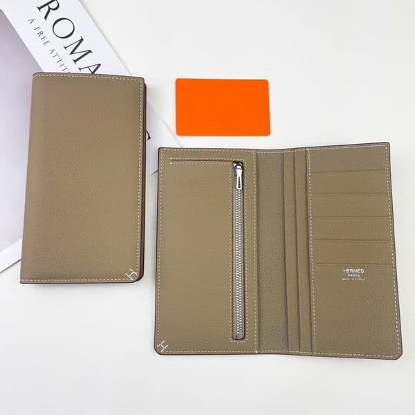 Buyers Picks Top Luxury Designer Leather credit Card Holder Metal long wallets Classic orange women men bag charm H suture card keychain portable bag with box