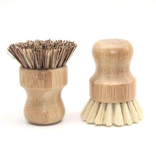 Round Wood Brush Handle Pot Dish Household Sisal Palm Bamboo Kitchen Chores Rub Cleaning Brushes 0415 ZZ