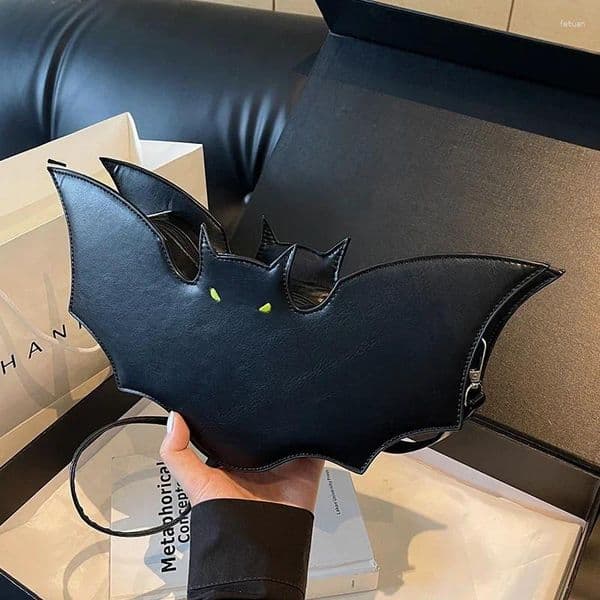 Totes Black Bat Shape Crossbody For Women Cute Cartoon Phone Purse High Quality Pu Leather Halloween Funny Shoulder Bag