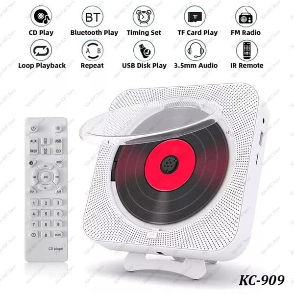 Portable CD Player Bluetooth Ser Stereo CD Players LED Screen Wall Mountable CD Music Player with IR Remote Control FM Radio 251025