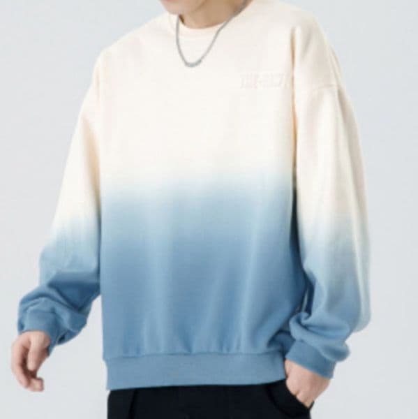 110 Men Long-sleeved Autumn and Winter Heavy Loose Solid Color Lapel Youth Casual