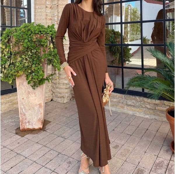 (1221) New Women Long Elegant Pleated Dress Long Skirt