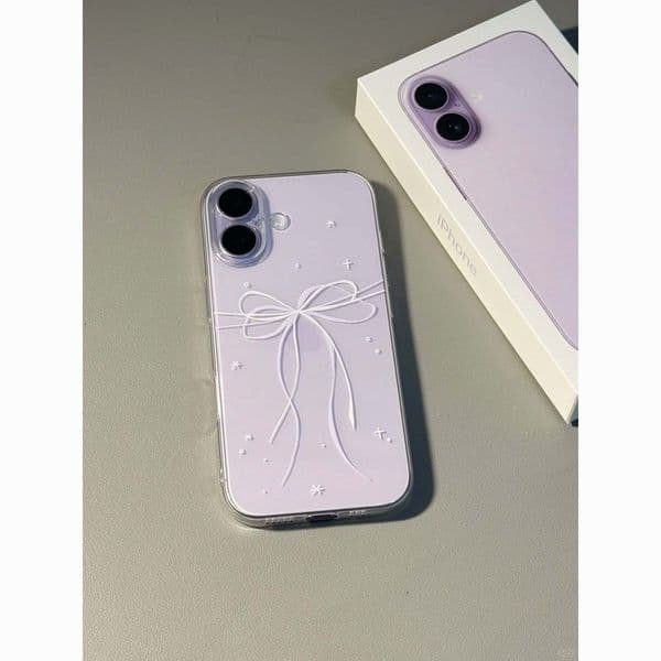 New Korean style fashionable phone case with transparent large hole star shaped bow protective cover suitable for trendy phone cases of Apple phones
