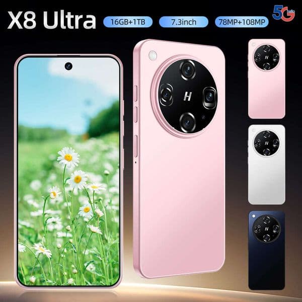 New Model X8 Ultra Version True 4G High-End 7.3Inch Large Screen Android Smartphone 3+16
