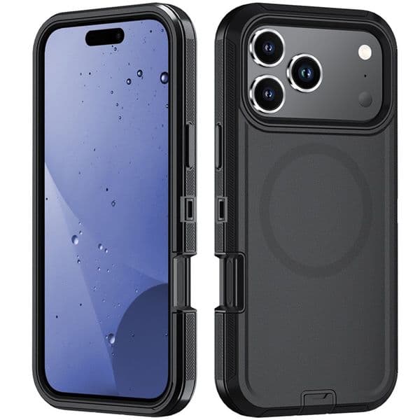 3 In 1 Heavy Duty Otter Armor Box Phone Case for IPhone 17 Pro Max Air 16 15 14 Plus for Magsafe Wireless Charging Rugged Cover 9 Colors