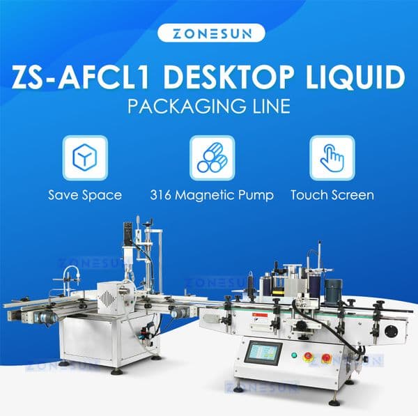 ZONESUN ZS-AFCL1 Automatic Liquid Packing Machine Essential Oil Vial Eyedrops Bottle Desktop Filling and Capping Equipment