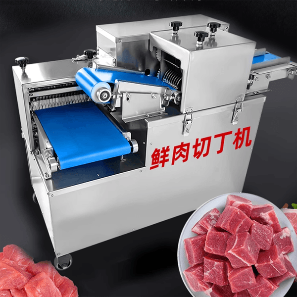 Commercial Electric Beef Cube Dicer Machine, Automatic Goat Meat Cube Cutting and Dicing Machine