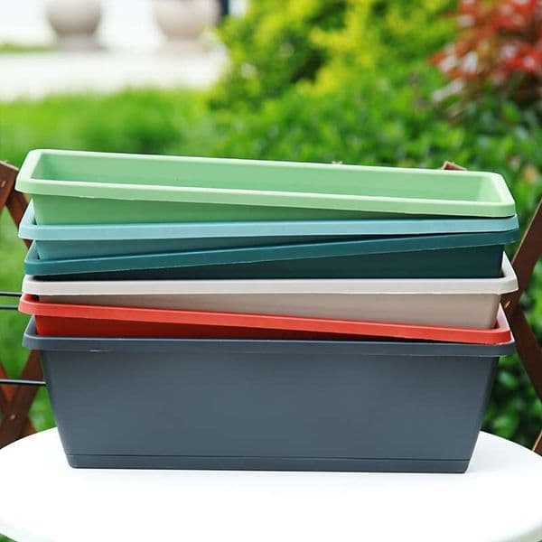 Rectangular Plastic Planter Pots Multi-Color Flower Pots for Indoor Outdoor Gardening Balcony Herb Flower Planters