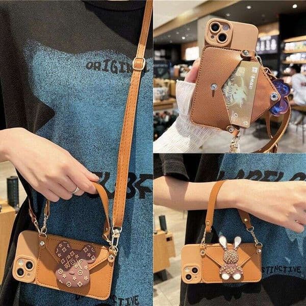 Compatible With Apple 15/16 Phone Case Iphone 14 Max Crossbody 17 Pro Strap Coin Card Holder 12P Iphone 17 Pro Case Designer Phone Case