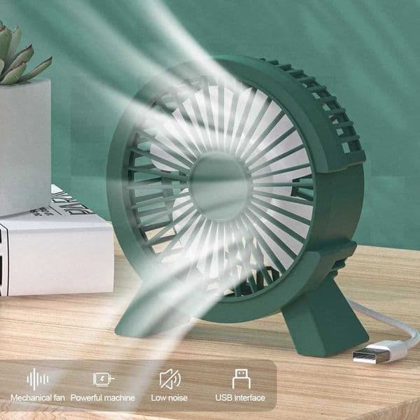 Electric Mini Fan Portable Cooling Laptop Silent USB Fan Home Office Outdoor Desktop Cooler Camping Air Mini Equipment W250403
