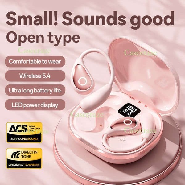 New OWS Bluetooth Wireless Non In Ear Open Model Sports Earphones High Sound Quality with Leather Texture