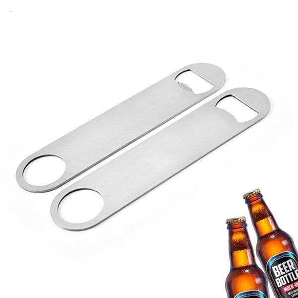 100pcs New Multifunction Stainless Steel Bottle Opener Flat and Long Bottle Openers Bar Tool Beer Wine Tools Silver Color