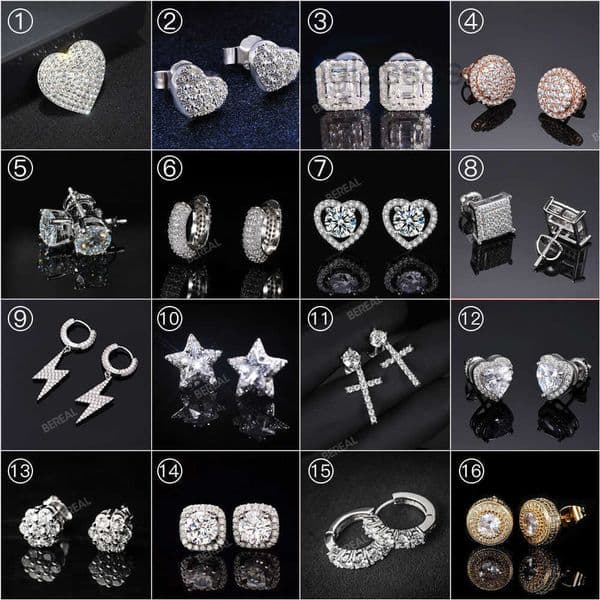 Stud Wholesale Vvs Diamond Earring Factory Price 10k 14k 18k Solid Gold Round Brilliant Cut Moissanite Hoop Stud Earrings Men Women