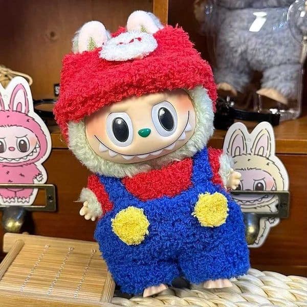 Dress Up DIY Labubu Outfit for 17cm Labubu Dolls Red Blue Accessories Doll Clothes Heartbeat Long Eared Furry RabbitXJ251110