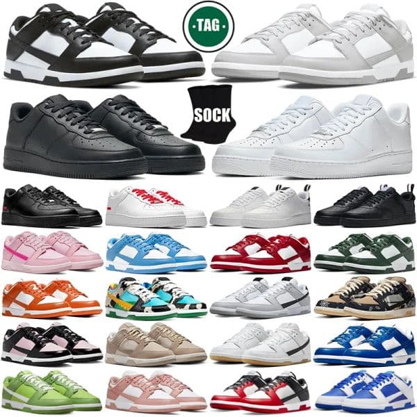 low casual shoes Designer sneakers Men's women's running shoes Flat outdoor Sports Shoes white black triple pink grey fog university blue trainers sneakers