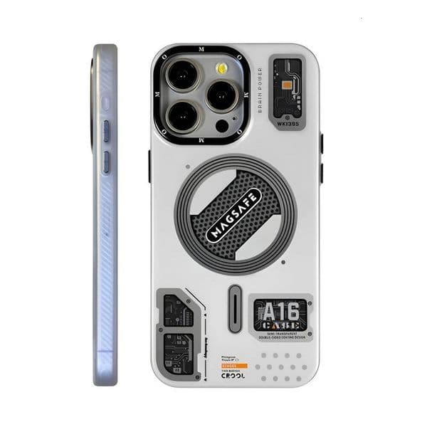 Magnetic Circuit Board Phone Case 12 13 14 15 16 Pro Max Magsafe Wireless Charge Frosted Protector For iPhone Covers