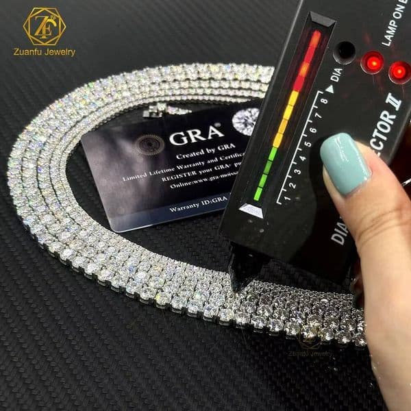 2mm 3mm 4mm 5mm 65mm Diamond Necklace Moissanite Bracelet 925 Sterling Silver Moissanite Tennis Chains