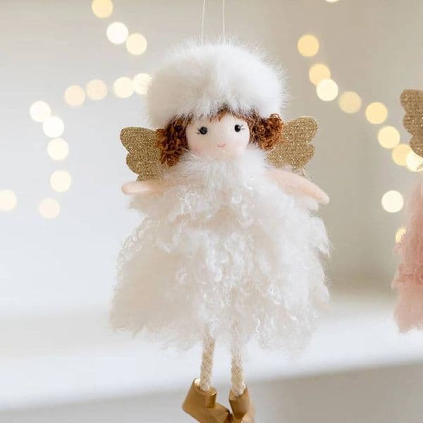 Christmas Cute Angel Plush Dolls Merry Decorations Xmas Tree Hanging Pendant Decorated for Noel Natal New Year 2025 Gift Navidad ddmytues