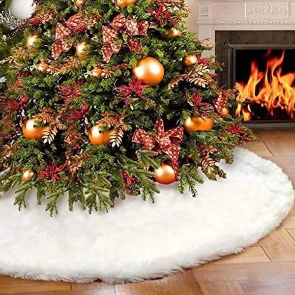 Christmas Decoration,78/90/122cm White Plush Skirt,Xmas Tree Base Mat,Christmas Home Decoration 2025 ddmytues