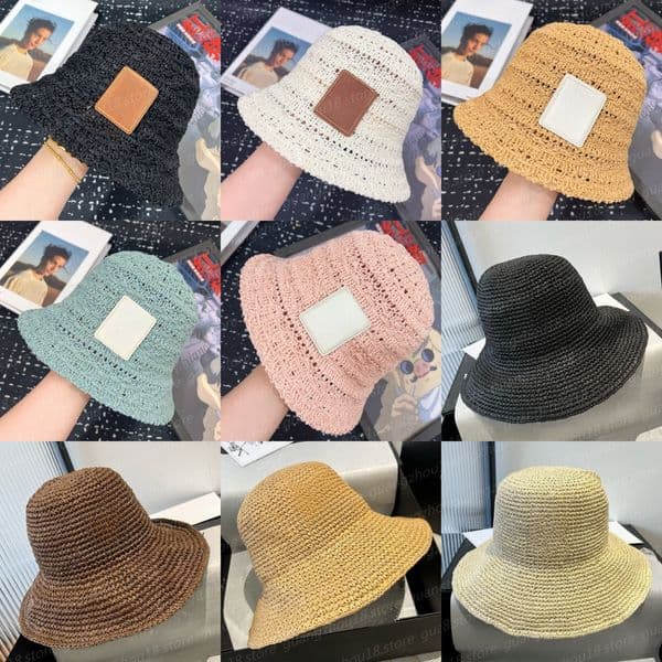 Fashion Designer Bucket Hats Women's Summer Woven Caps Fisherman Hats Holiday Beach Style Festival Gifts 31062