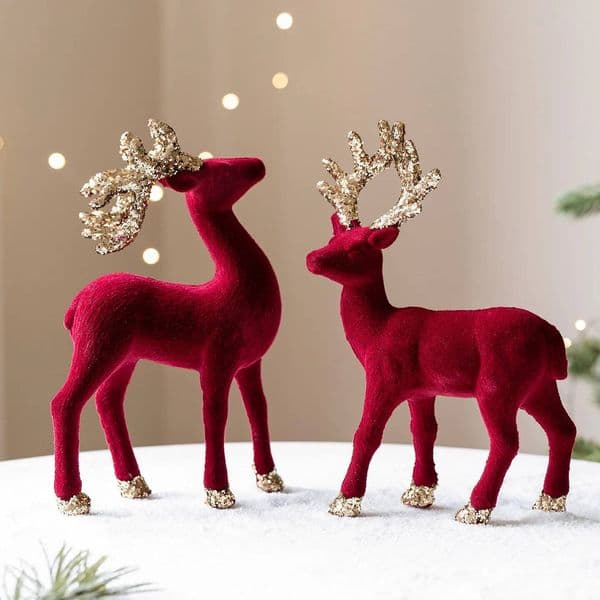 Christmas 1/2PCS Reindeer Family,Glitter Deer Family Holiday Decoration Window Display Scene Atmosphere Matching ddmytues