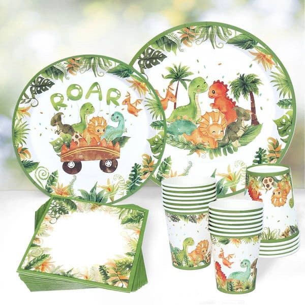 Christmas Roar Dinosaur Disposable Tableware 1st Birthday Party Decorations Kids Boys Favors Gift Jurassic World Dino Baby Shower Supplies ddmytues