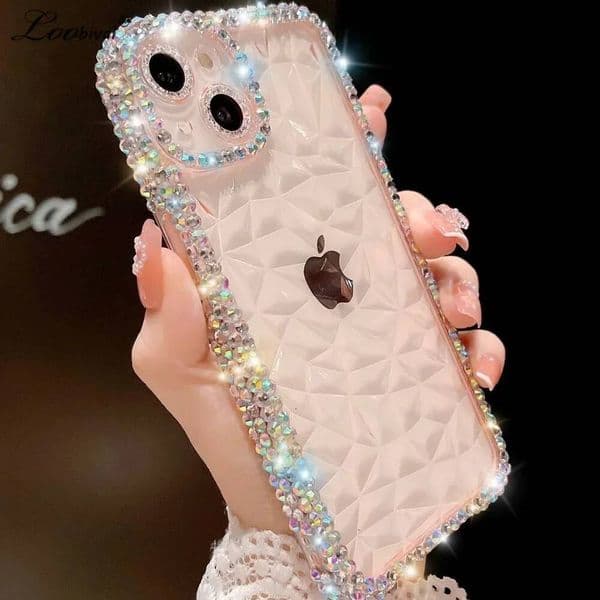Luxury Diamond Glitter Case For iPhone 13 12 11 14 15 Pro Max X Xr Xs 8 7 16 Plus Bling Transparent Shockproof Soft TPU Cover
