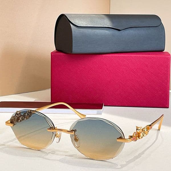 Classic Modern Sunglasses CT01820O Unisex Metal Frameless Oval Design Outdoor Sunshade UV400 Protection Outdoor High Street Catwalk Style
