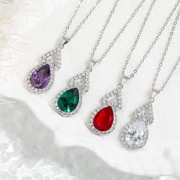 moissanite designer necklace designer necklace for woman jewelry diamond chain luxury jewelry women Necklace with full diamond drop shaped stone and gourd shape 1A