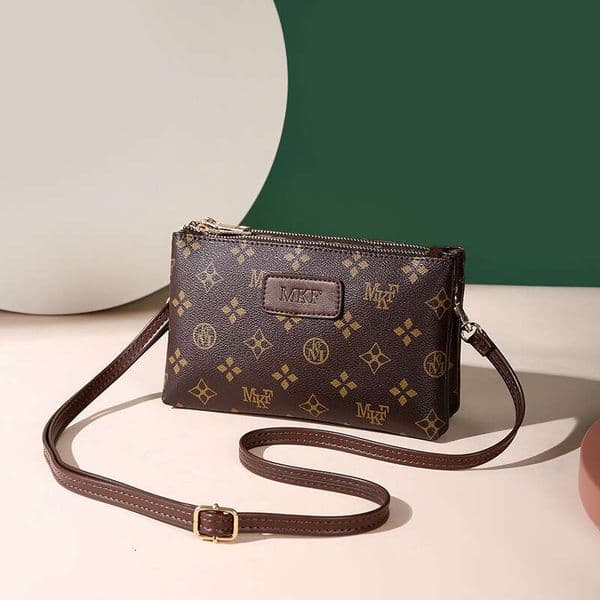 MKF Clutch for Women New Fashion Trendy Versatile Square Printed Casual Shoulder Crossbody Bag Small