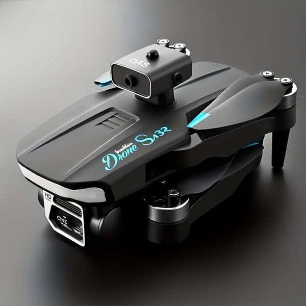 With Two Batterys New S GPS Quadcopter UAV Drone Built In GPS One Key Return Dual HD Cameras Brushless Motor Lightweight Beginner With Camera Remote