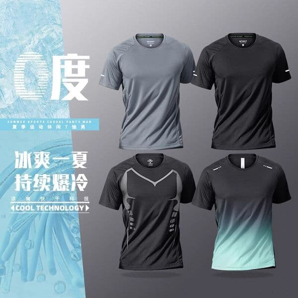 Sports T-shirt Men Quick Dry Short Sleeve Ice Silk Summer Thin Top Loose Fit Polo Fitness Running Basketball Training Clothes Designer T-shirt Free Shipping