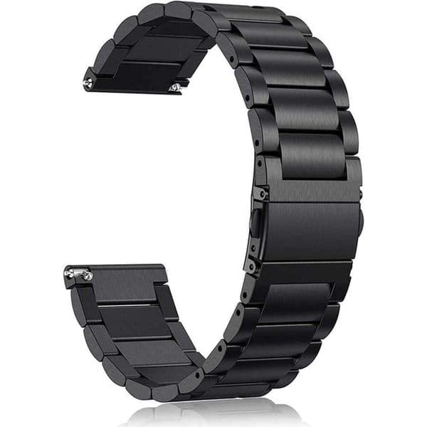 Vetoo Quick Release band, Stainless Steel strap for Men Women- Choose Color, Length & Width,16mm 18mm 20mm Metal Watch Strap, 22mm, black