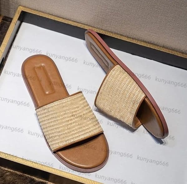 Slippers Slide Designer Riviere Womens Sandals Mens Slippers Luxury Flat Platform Embroidered Print Rubber Leather Slides