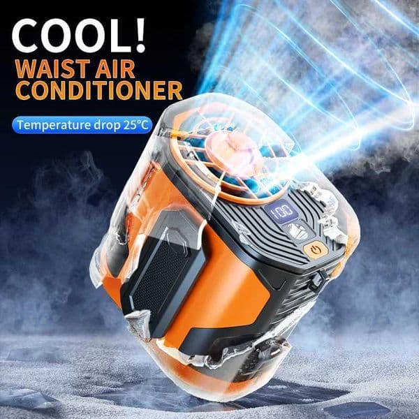 High speed waist clip outdoor construction site portable cooling USB mini neck hanging fan J250418