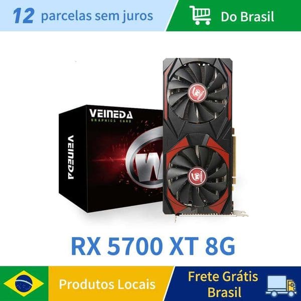 Veineda RX 5700XT 8GB Graphics Card GPU GDDR6 256Bit 8pin 7nm DP*3 HDMI*1 Video Card Support Desktop CPU placa de video