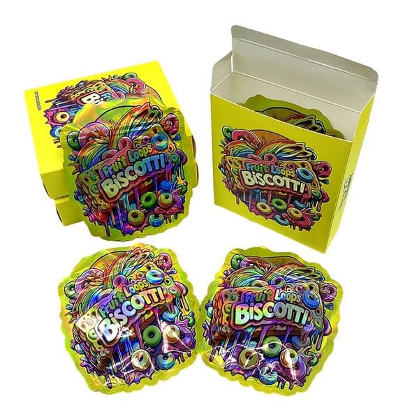 Biscotti Mylar Bag with boxs 3.5g,Stand-up pouches, zip-lock bags, waterproof bags, shaped self-sealing bags, storage bags, re-sealable bags