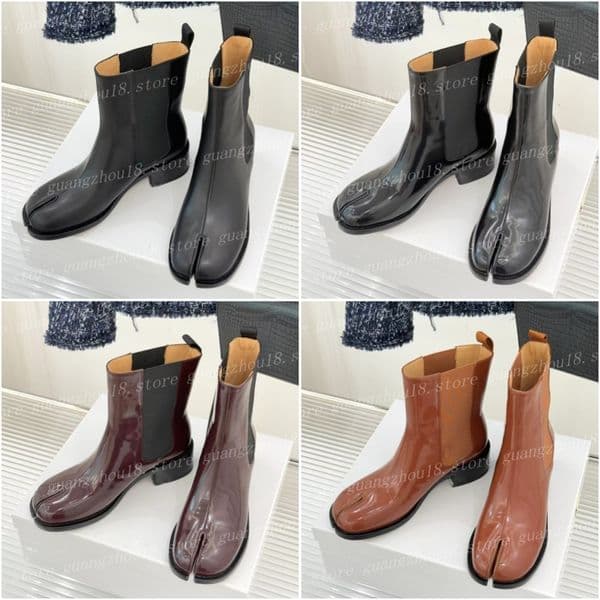 10A Premium Designer Short Boots Women's Splitting Toes Fashion Chelsea Boots Winter Leather Shoes 33688