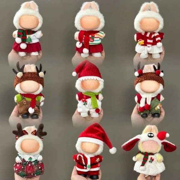 Christmas Labubu Clothes 17cm Vinyl Doll Keychain Doll Outfit Can Be Worn Suitable for First Second and Third Generation DollsXJ251110