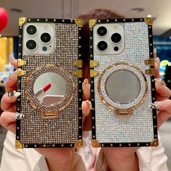 Luxury Glitter Sequin Women Phone Case Mirror Stand Shockproof Protective Cover for Google 8 Pixel 7 7A 6 pro 6A