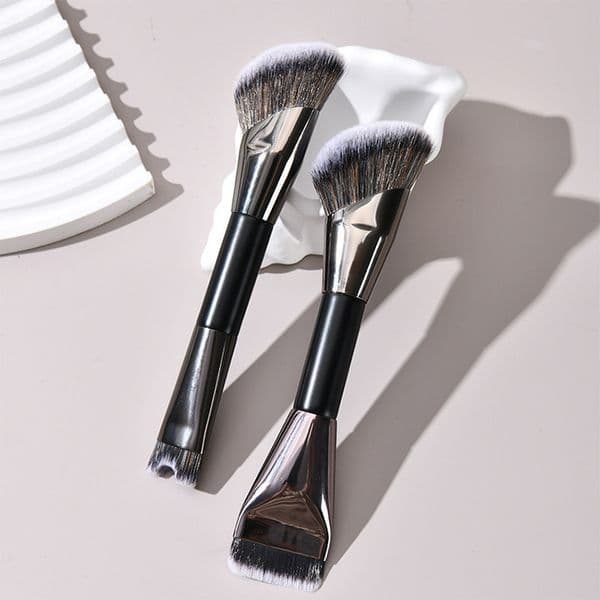 Single-Handle Double-Ended Makeup Brush Straight Foundation Brush Contour Brush Highlighting Brush Setting Powder Brush Concealer Brush