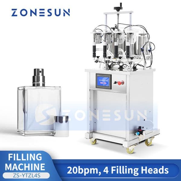 ZONESUN ZS-YTZL4S Vacuum Bottle Filler Vacuum Filling Machine Perfume Bottle Filler for Industrial Production Line