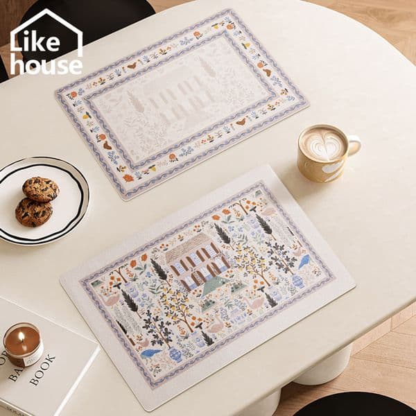 French Carmont leather placemat medieval pastoral farmhouse waterproof, anti-scalding and heat insulation table