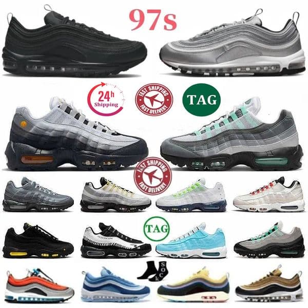Designer 95 Mens Running Shoes 95s 97s Triple White Black Royal Blue Next Nature Aegean Storm Sequoia Pink Beam Neon Olive Men Women Trainers Outdoor Sports